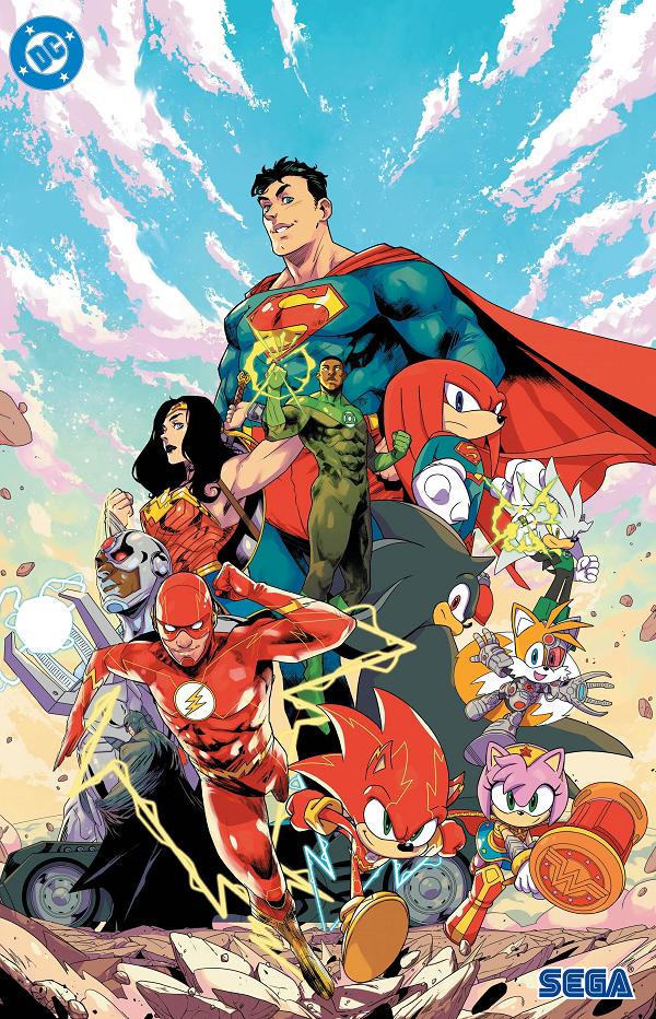 Dc X Sonic The Hedgehog The Metal Legion #1 CVR E (OF 5) CVR E PABLO M COLLAR FOIL cover