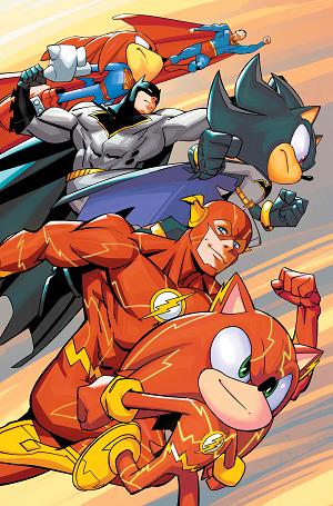 Dc X Sonic The Hedgehog The Metal Legion #2 CVR C (OF 5) CVR C DANIELE DI NICUOLO CARD STOCK cover