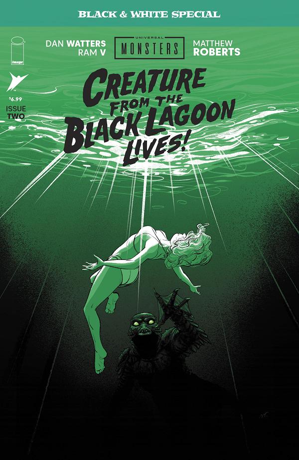 Universal Monsters Creature From The Black Lagoon Lives Black & White Special #2 CVR A MATTHEW ROBERTS cover