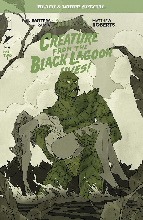 Universal Monsters Creature From The Black Lagoon Lives Black & White Special #2 CVR B (OF 2) CVR B ABIGAIL LARSON cover