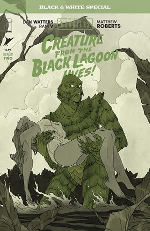 Universal Monsters Creature From The Black Lagoon Lives Black & White Special #2 CVR B (OF 2) CVR B ABIGAIL LARSON cover