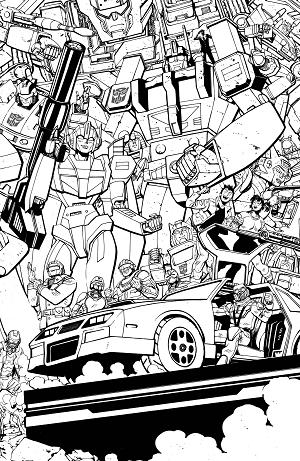 Mask #1 CVR F CVR F TOM REILLY ENERGON UNIVERSE THIRD ANNIVERSARY B&W CONNECTING cover