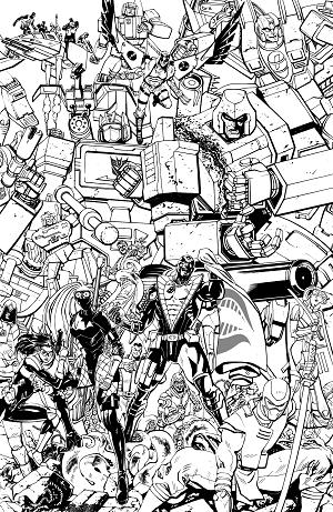 Transformers #33 CVR G CVR G TOM REILLY ENERGON UNIVERSE 3RD ANNIVERSARY B&W cover