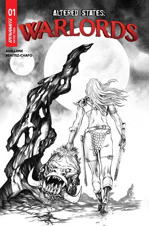 Altered States Warlords #1 CVR J CVR J INC 1:10 MIKE ROOTH LINE ART cover