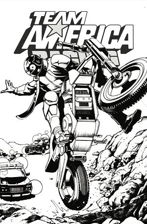Team America Racing Full Throttle Edition #1 CVR F (ONE SHOT) CVR F JAVIER SALTARES B&W cover
