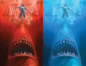 Mark Spears Monsters #11 CVR B CVR B MARK SPEARS SHARK ATTACK JAWS HOMAGE HOLOFOIL FLIP COVER cover