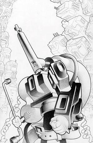 Faceless And The Family Maze Of The Mechanical Aliens #1 CVR D (OF 4) CVR D INC 1:10 MATT LESNIEWSKI B&W cover