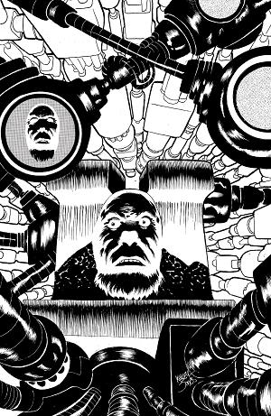 Faceless And The Family Maze Of The Mechanical Aliens #1 CVR E (OF 4) CVR E INC 1:20 KELLEY JONES B&W cover