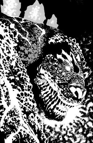 The Horror Of Godzilla Cover A (Jones) #1 Variant RI (50) (Jones B&W) [1:50] cover