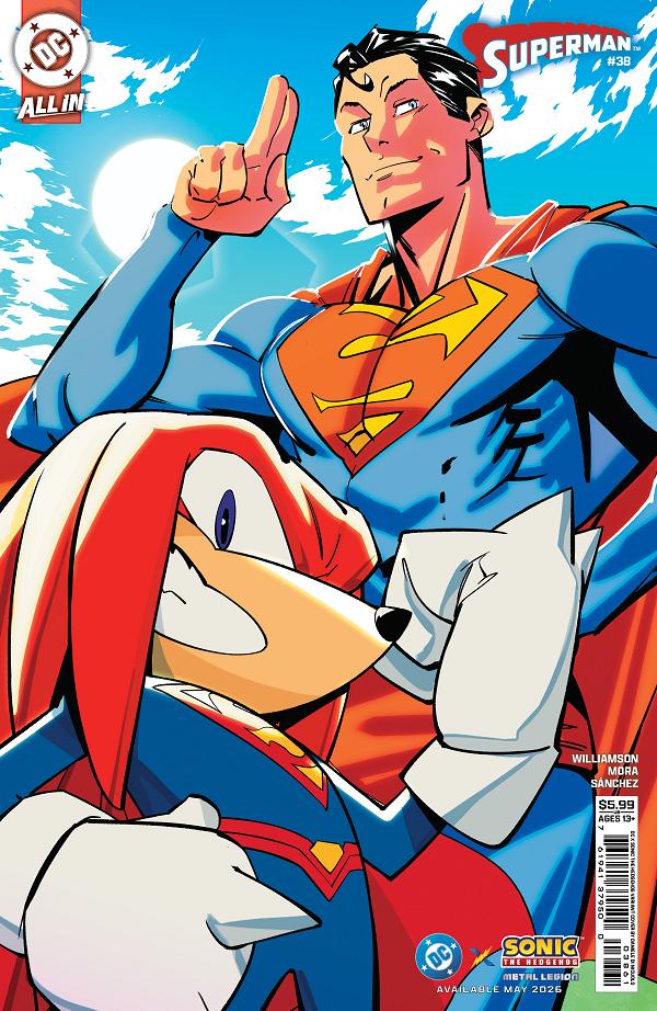 Superman #38 CVR F CVR F DANIELE DI NICUOLO DC X SONIC CARD STOCK cover