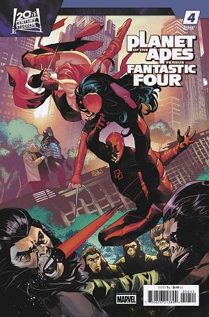 Planet Of The Apes Vs. Fantastic Four #4 EDWIN GALMON VERSUS VARIANT cover