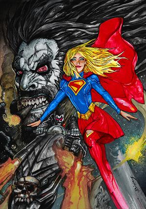 Lobo #4 CVR E CVR E SIMON BISLEY SUPERGIRL MOVIE CARD STOCK cover