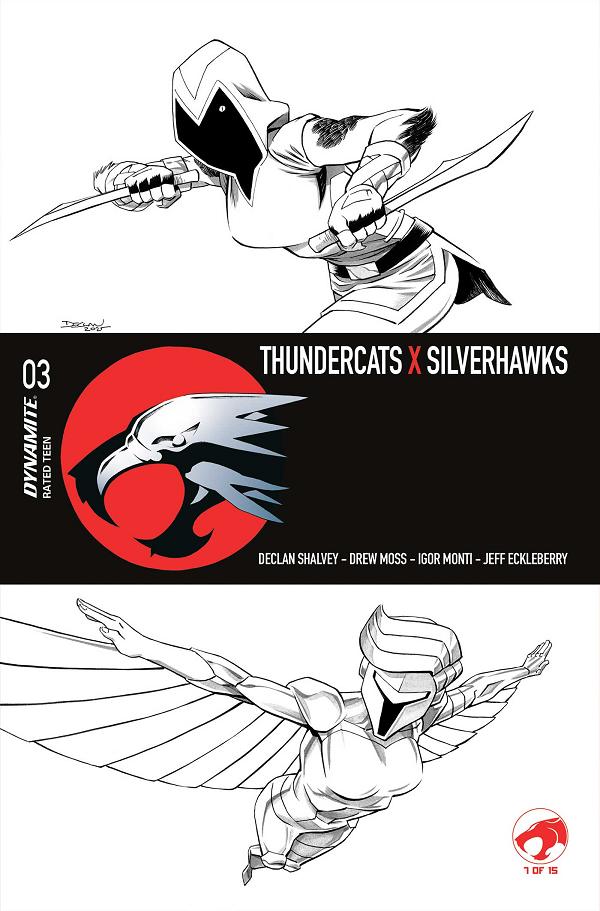 Thundercats X Silverhawks #3 CVR L CVR L DECLAN SHALVEY LINE ART cover