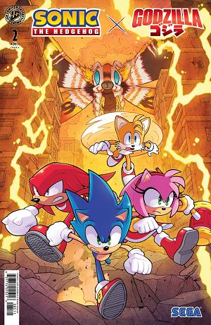 Sonic The Hedgehog X Godzilla Cover A (Lawrence) #2 cover by Jack Lawrence