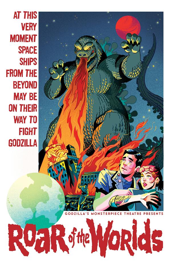 Godzilla's Monsterpiece Theatre Presents: Roar Of The Worlds Cover A (Scioli) #1 variant cover by Nicole Goux