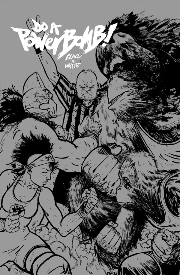 Do A Powerbomb Black And White #2 CVR B (OF 3) CVR B DANIEL WARREN JOHNSON ORANGUTAN cover