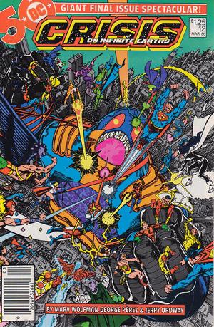 Crisis On Infinite Earths #12 Newsstand Variant cover