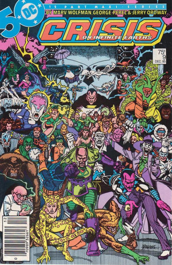 Crisis On Infinite Earths #9 Newsstand Variant cover