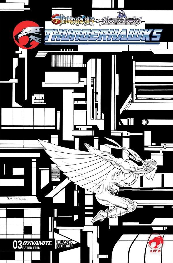 Thundercats X Silverhawks Thunderhawks #3 CVR K CVR K DECLAN SHALVEY LINE ART cover
