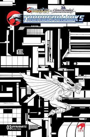 Thundercats X Silverhawks Thunderhawks #3 CVR K CVR K DECLAN SHALVEY LINE ART cover