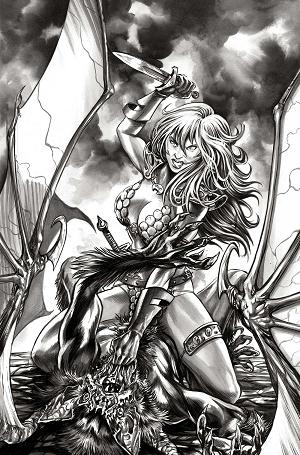 Red Sonja She Devil With A Sword #3 CVR P CVR P INC 1:7 MIKE ROOTH B&W VIRGIN cover