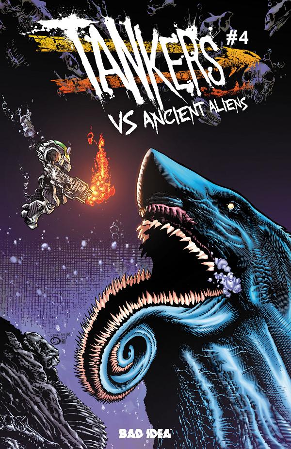 Tankers Vs Ancient Aliens #4 CVR B (OF 4) CVR B JOSHUA DERSTINE & JOHN LIVESAY cover
