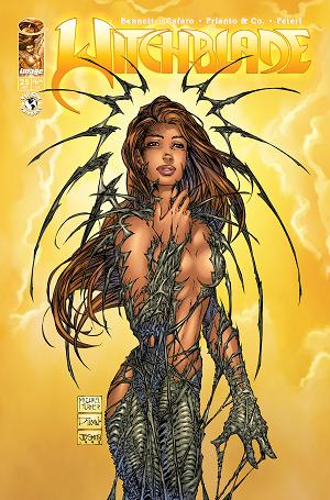 Witchblade #25 CVR D CVR D INC 1:50 MICHAEL TURNER & DTRON SPOT FOIL cover