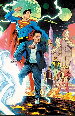 Legion Of Super-Heroes #1 CVR H CVR H DAN MORA MICHAEL J FOX CAMEO CARD STOCK cover