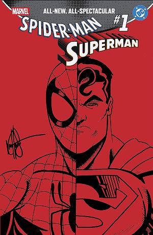 Df Marvel/Dc Spiderman/Superman #1 RED BLANK cover