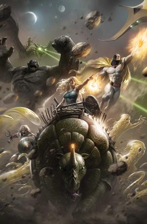 Space Ghost Vs The Herculoids #1 CVR G CVR G FRANCESCO MATTINA METAL PREMIUM COVER cover