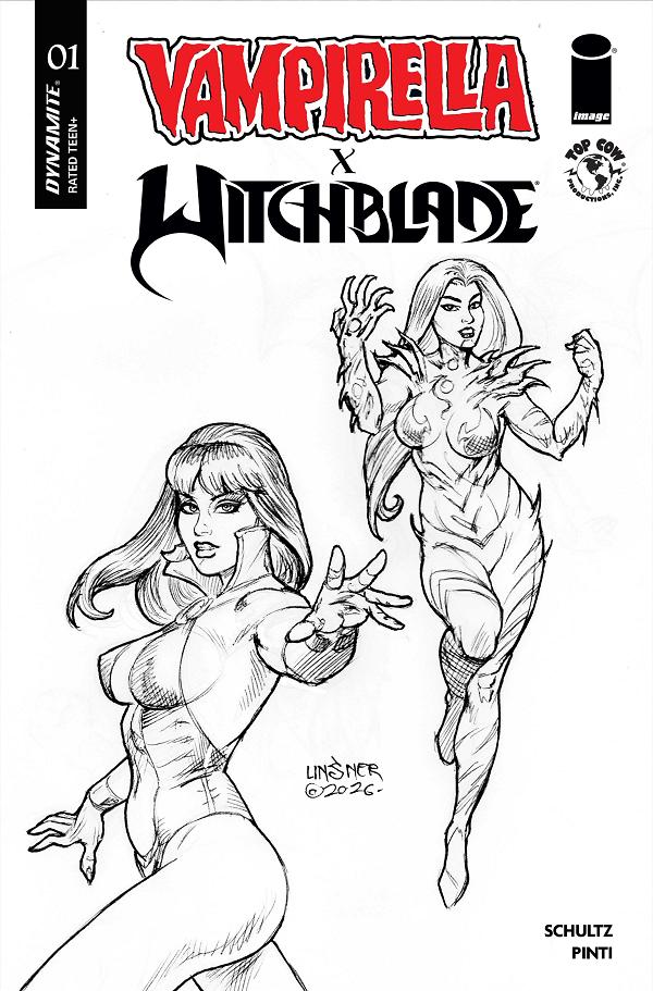 Vampirella X Witchblade Special #1 CVR K (ONE SHOT) CVR K INC 1:15 JOSEPH MICHAEL LINSNER LINE ART cover
