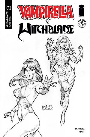 Vampirella X Witchblade Special #1 CVR K (ONE SHOT) CVR K INC 1:15 JOSEPH MICHAEL LINSNER LINE ART cover