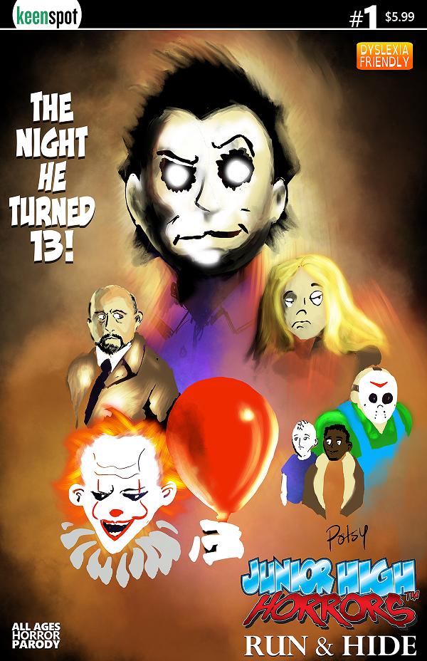 Junior High Horrors Run & Hide #1 variant cover by Rob Potchak