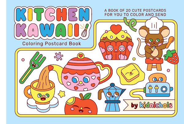 Kitchen Kawaii Coloring Postcard Book #1 cover