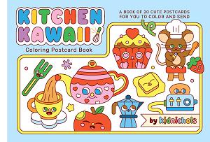 Kitchen Kawaii Coloring Postcard Book #1 cover