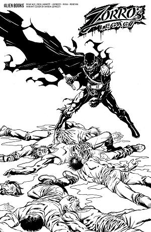Zorro's Legacy Cover A (Lopresti) #3 Variant D (Lopresti B&W) cover