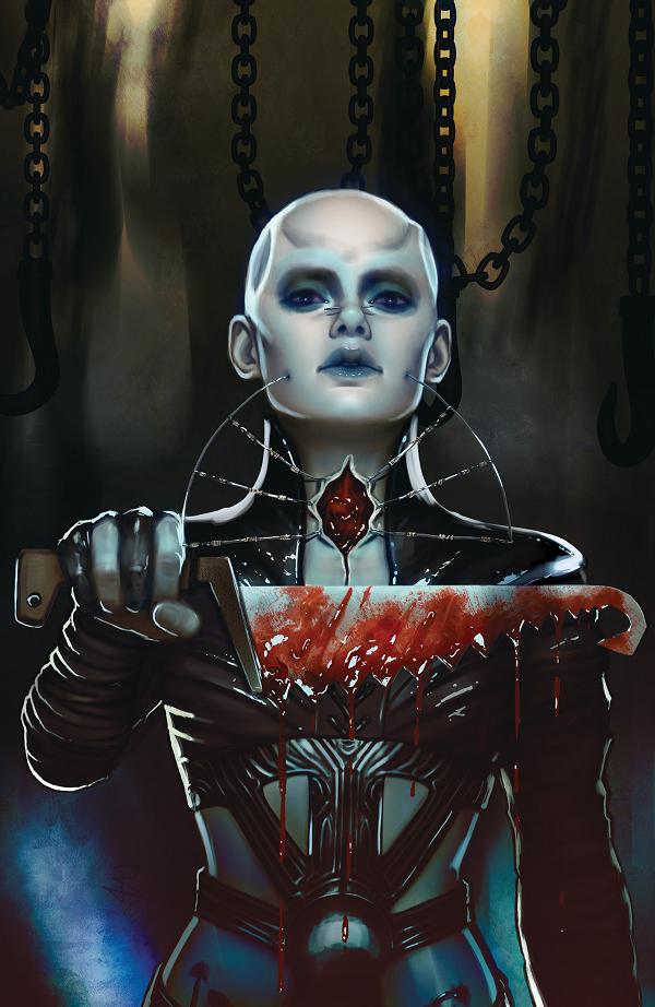 Hellraiser: Resurrections - The Deep Gospel A Main (Dressed, Puebla) #1 variant cover by Rebeca Puebla