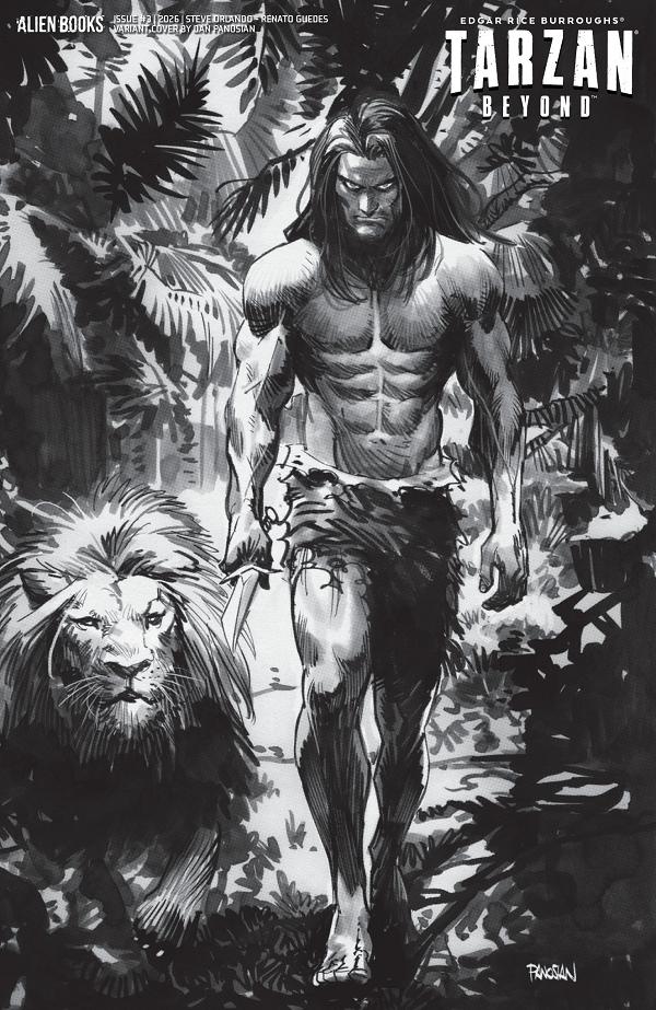 Tarzan Beyond Cover A (Alessio) #3 Variant D (Panosian B&W) cover