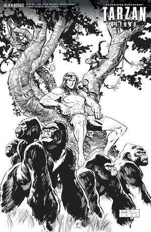 Tarzan Beyond Cover A (Alessio) #2 Variant D (Brown B&W) cover