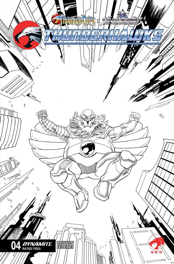 Thundercats X Silverhawks Thunderhawks #4 CVR K CVR K DECLAN SHALVEY LINE ART cover