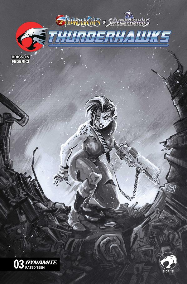 Thundercats X Silverhawks Thunderhawks #3 CVR G CVR G INC 1:10 ALESSENDRO RANALDI LINE ART cover