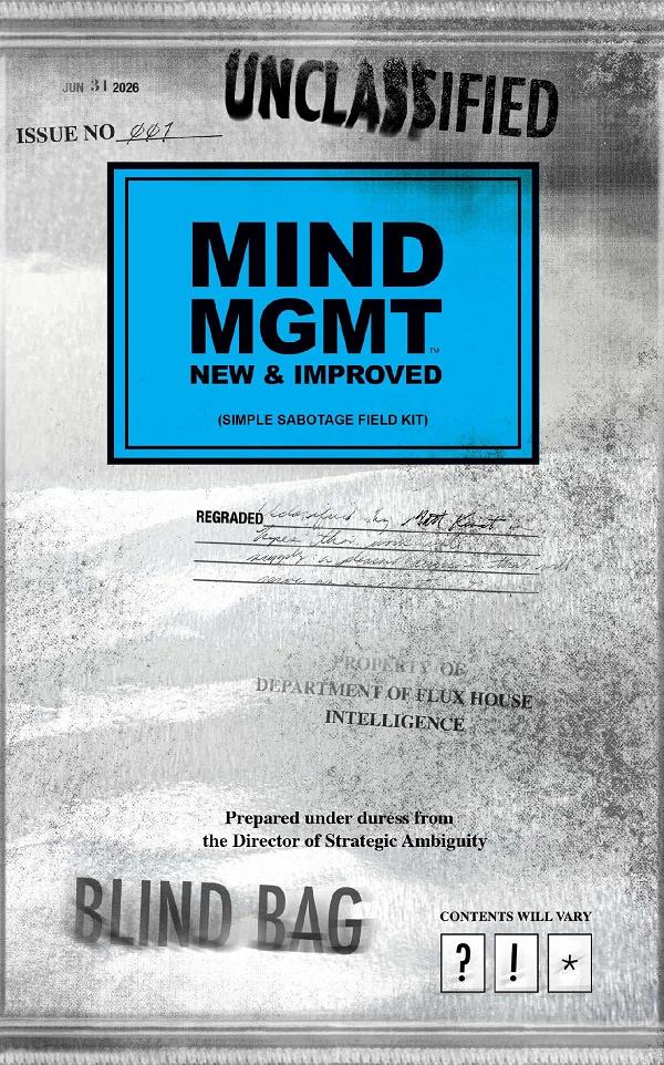 Mind Mgmt New & Improved #1 variant cover by David Rubin and J H Williams III