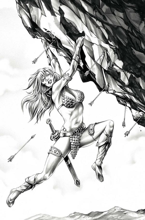 Red Sonja She Devil With A Sword #4 CVR N CVR N INC 1:7 MIKE ROOTH B&W VIRGIN cover