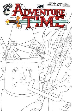 Adventure Time (2025) #15 CVR E CVR E INC 1:20 NICK WINN B&W cover