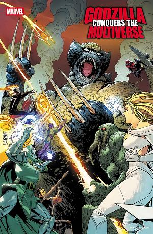Godzilla Conquers The Multiverse #1 GIUSEPPE CAMUNCOLI VARIANT cover