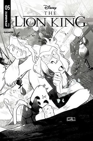 Lion King #5 CVR I CVR I EDWIN GALMON LINE ART cover