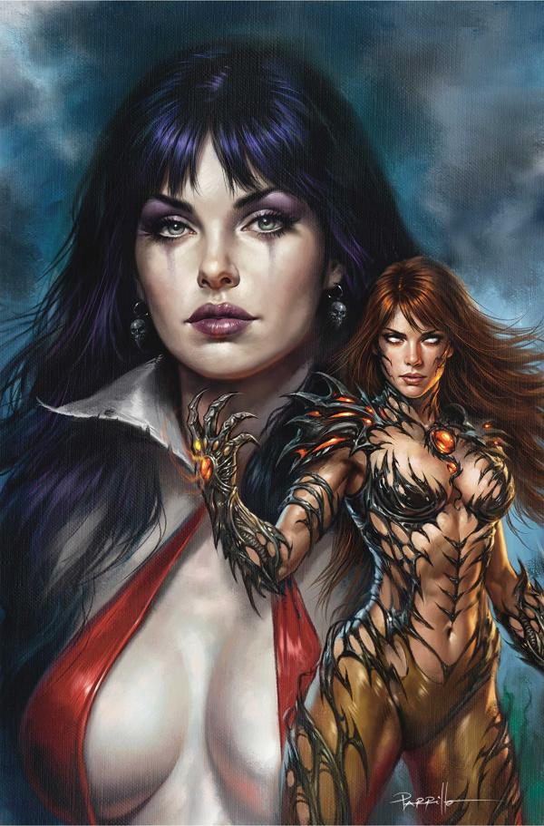Vampirella X Witchblade Special #1 CVR G (ONE SHOT) CVR G LUCIO PARRILLO METAL PREMIUM cover