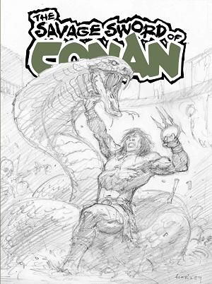 Savage Sword Of Conan #15 SDCC EXCLUSIVE ALEX HORLEY CARDSTOCK INKS cover