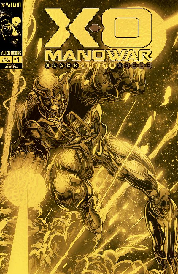 X-O Manowar Black, White & Gold Variant D Foil (Quesada Gold Version) #1 Variant D Foil (Quesada Gold Version) cover