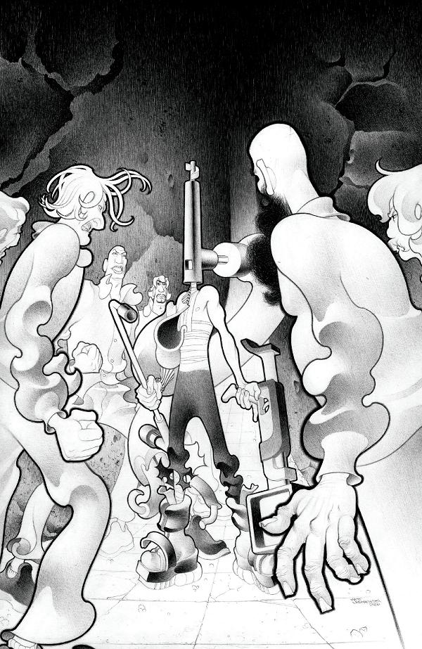 Faceless And The Family Maze Of The Mechanical Aliens Cvr A Matt Lesniewski #4 variant cover by Matt Lesniewski